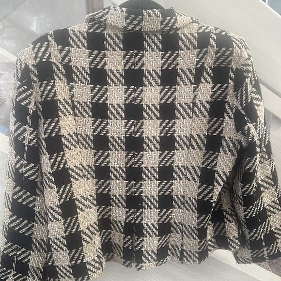 Stylish large plaid black and taupe jacket L - Picture 5 of 5